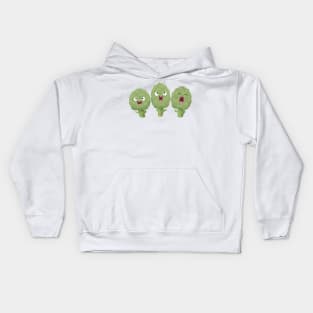 Cute singing artichokes cartoon illustration Kids Hoodie